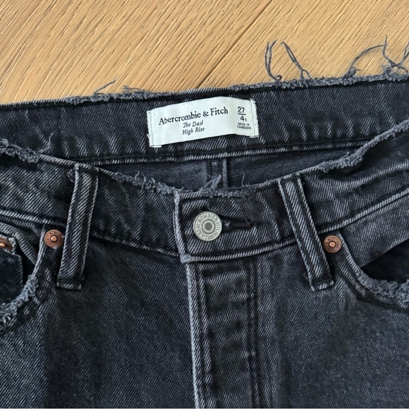 Abercrombie & Fitch The Dad High Rise Black Jeans Size 4 - Picture 3 of 7